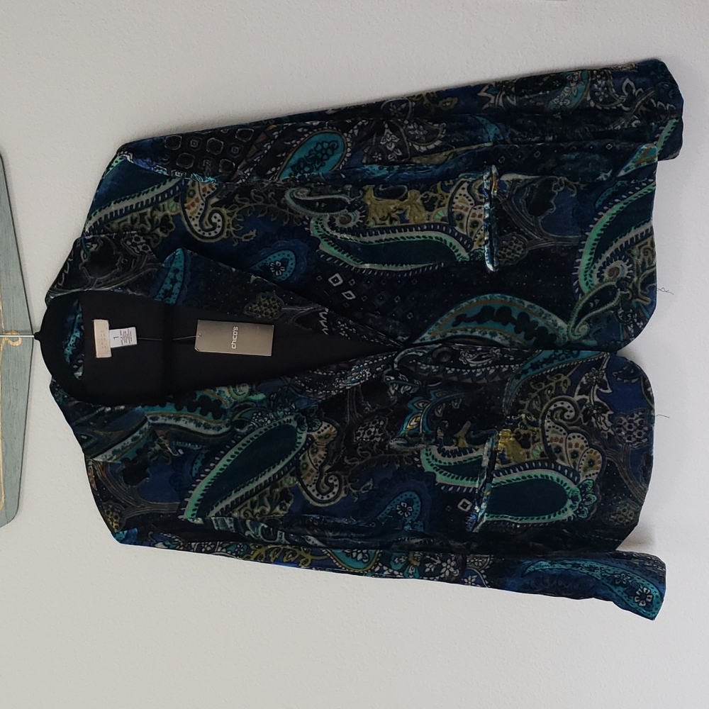 Paisley velvet blazer